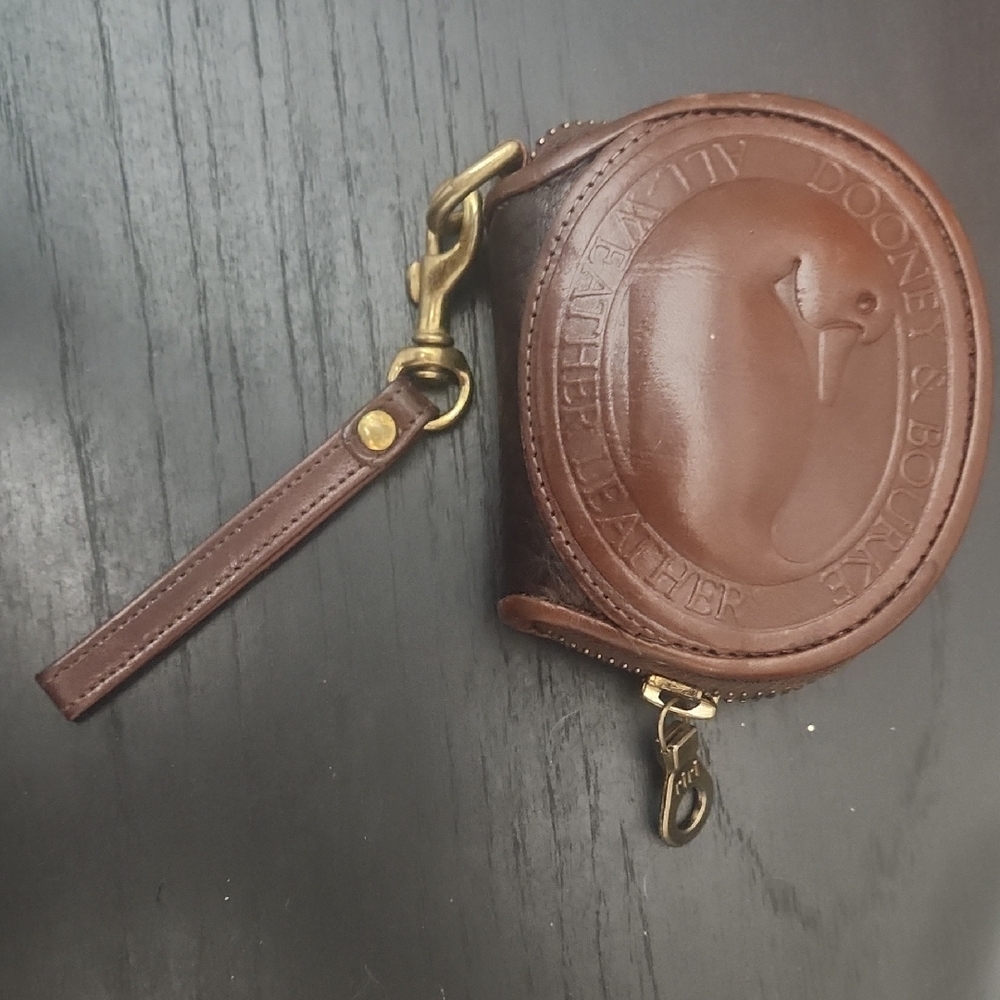 Dooney & Bourke Chocolate Leather Coin Pouch